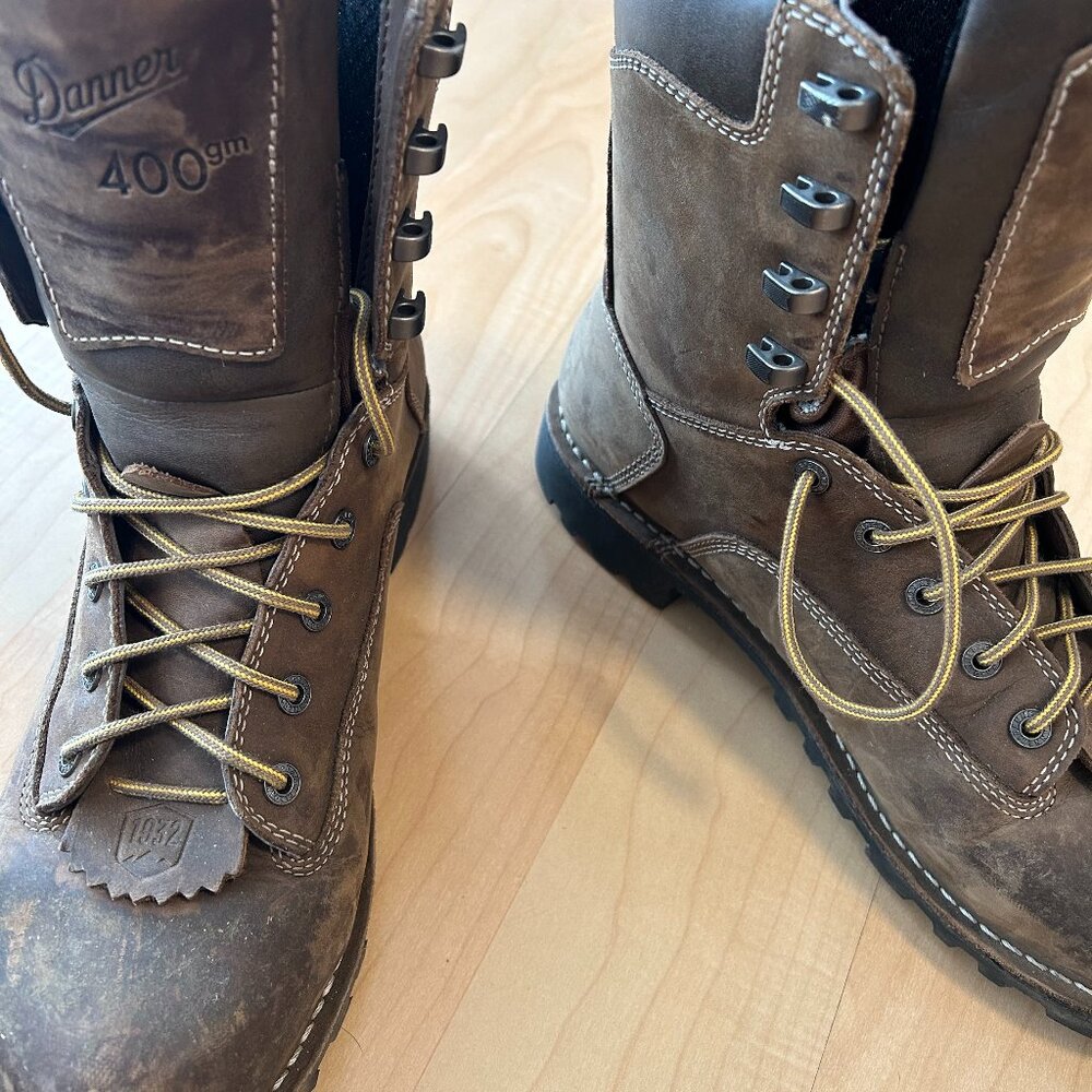Danner Gritstone 8" Mens 9.5 D Brown Leather Alloy Toe Waterproof Work Boots - Picture 11 of 14